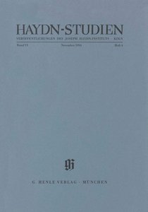 [HN-02026] Haydn-Studien Band VI November 1994 Heft 4