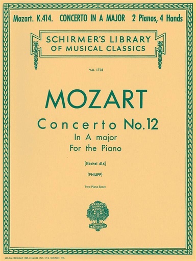 [60493] Concerto Nr. 12 A-Dur KV 414