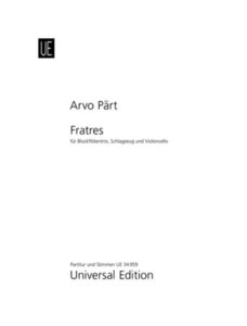 [257290] Fratres für Blockflötentrio, Schlagzeug und Violoncello