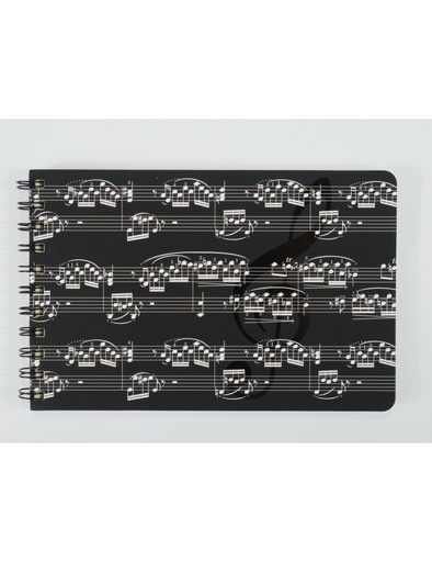 [402477] Spiral Notebook Sheet Music Black A5