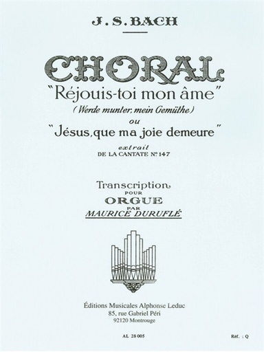 [402915] Choral Rejouis-toi mon ame/ Jesus bleibet meine Freude (aus Bach-Kantate 147)