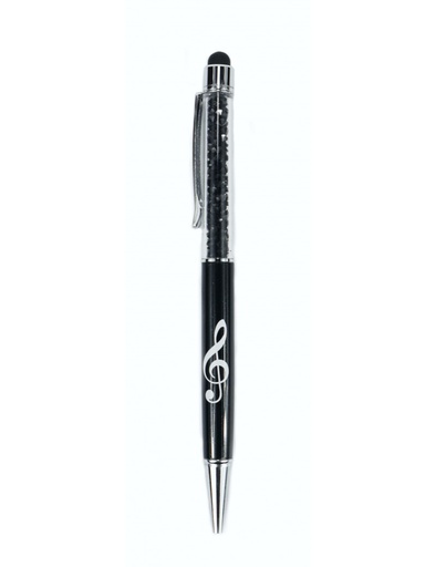 [403111] Ball Point Treble Clef Black/Crystal