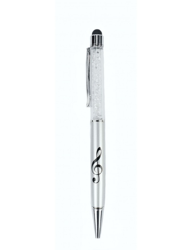 [403112] Ball Point Treble Clef Silver/Crystal