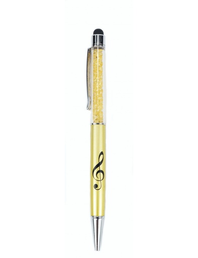 [403848] Ball Point Treble Clef Golden/Crystal