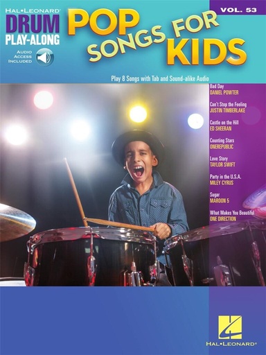 [404244] Pop Songs for Kids - Drum Play-Along Vol. 53