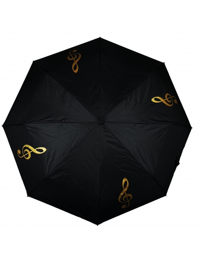 [404924] Mini Umbrella Treble Clef Black/Golden