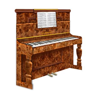 [404968] Postkarte 3D Upright Walnut Piano
