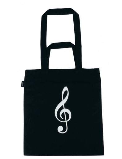 [405582] Tote Bag Treble Clef Black