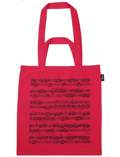 [405992] Tote Bag Sheet Music Red