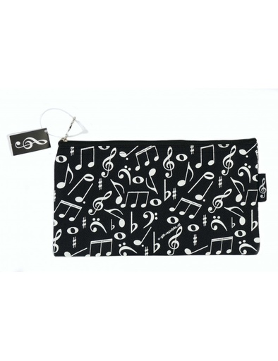 [405995] Pencil Case Notes/Music Symbols Black