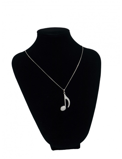 [500458] Necklace Quaver Rhodium Plated