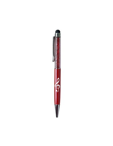 [500586] Ball Point Treble Clef Red/Crystal