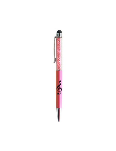 [500588] Ball Point Treble Clef Pink/Crystal