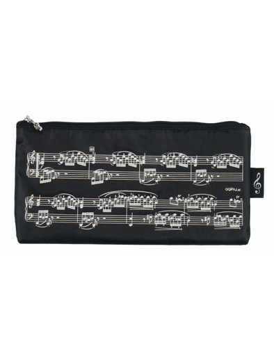 [504689] Pencil Case Notelines Black/White