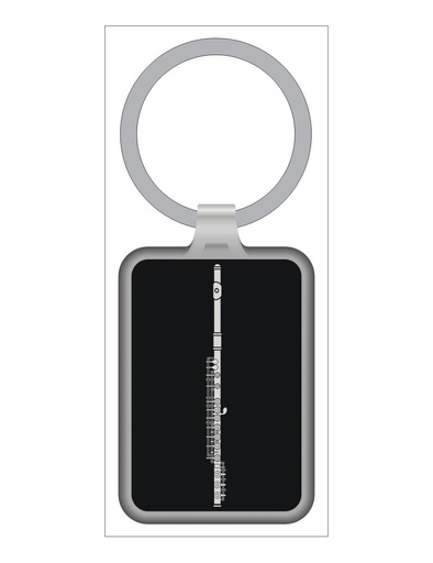 [504939] Keyring Flute Black/Silver