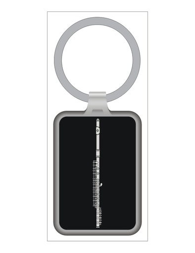 [504939] Keyring Flute Black/Silver
