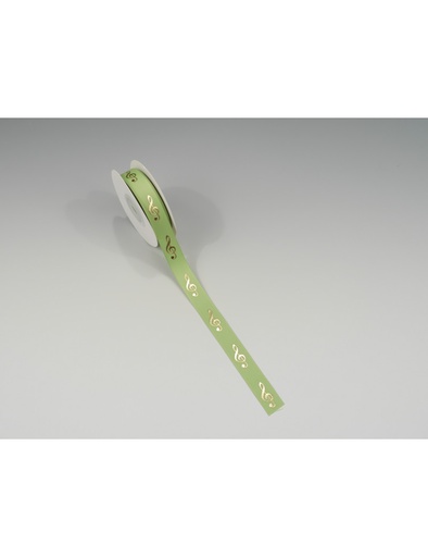 [506342] Ribbon G-Clef apple green/golden