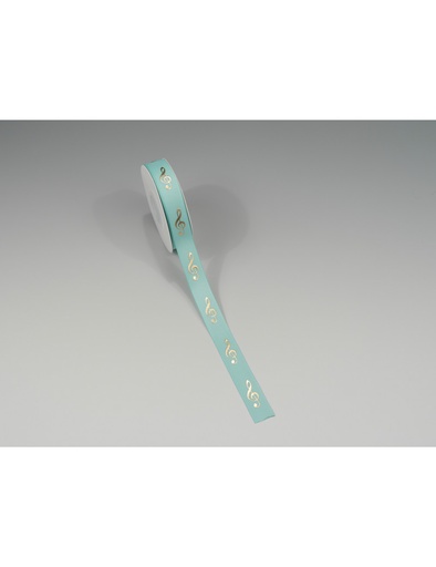 [506344] Ribbon G-Clef aqua/golden