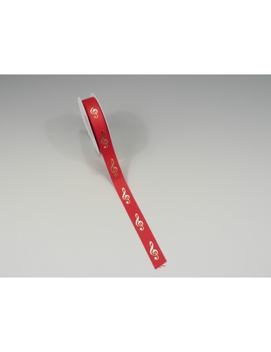 [506348] Geschenkband Violinschlüssel rot/gold