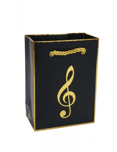 [507025] Geschenktasche Violinschlüssel schwarz/gold