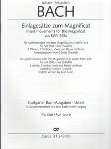 [309393] Einlagesätze zum Magnificat, aus BWV 243a