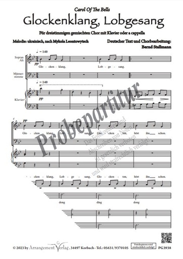 [508960] Glockenklang, Lobgesang (Carol of the Bells)