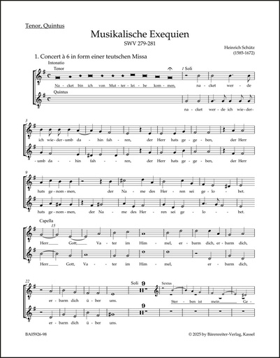 [509811] Musikalische Exequien SWV 279-281