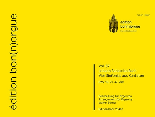 [510119] Vier Sinfonias aus Kantaten (BWV 18, 21, 42, 209)