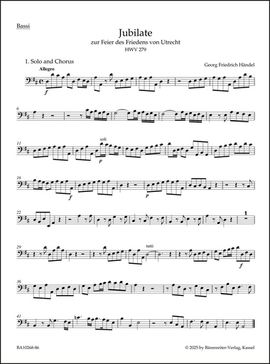 [510508] Utrechter Jubilate HWV 279