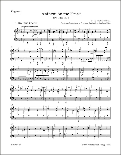 [511965] Anthem on the Peace HWV 266
