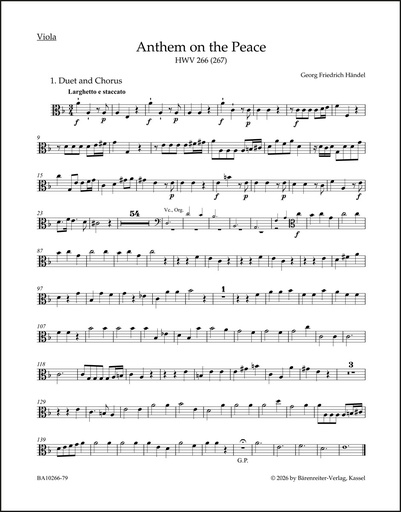 [511968] Anthem on the Peace HWV 266