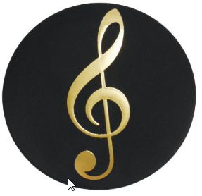 [512112] Magnet Button Violinschlüssel gold (Ø 58 mm)