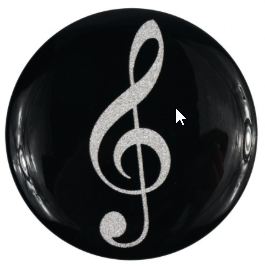 [512118] Magnet Button Violinschlüssel Silber/Glitter