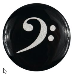 [512119] Magnet Button Bassschlüssel Silber/Glitter