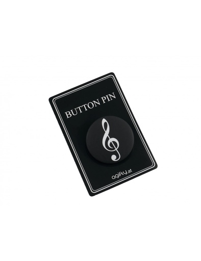 [512138] Ansteckbutton Violinschlüssel schwarz