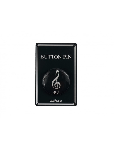 [512141] Ansteckbutton Violinschlüssel silber/glitter