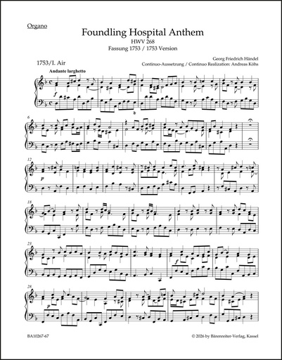 [512232] Foundling Hospital Anthem HWV 268