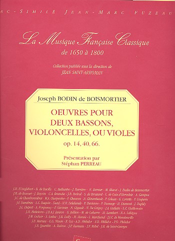 [512524] Ouevres pour 2 bassons, violoncelles ou violes op. 14, 40, 60