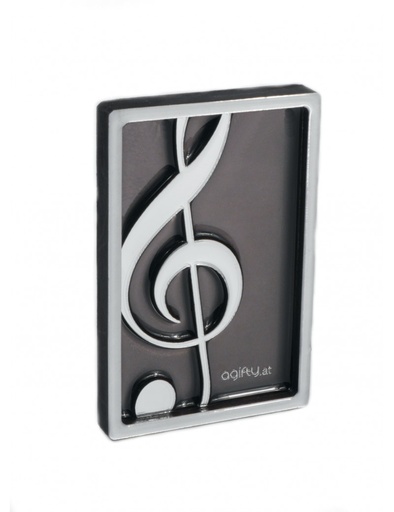 [512994] Magnet Violinschüssel silber - Framed