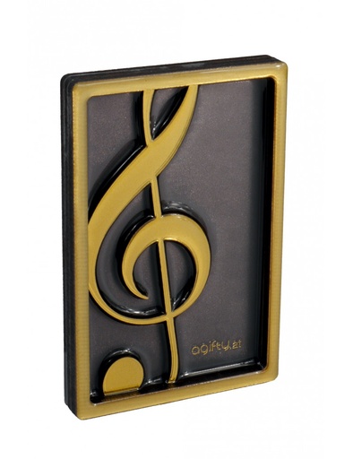 [512995] Magnet Violinschlüssel gold 2 - Framed