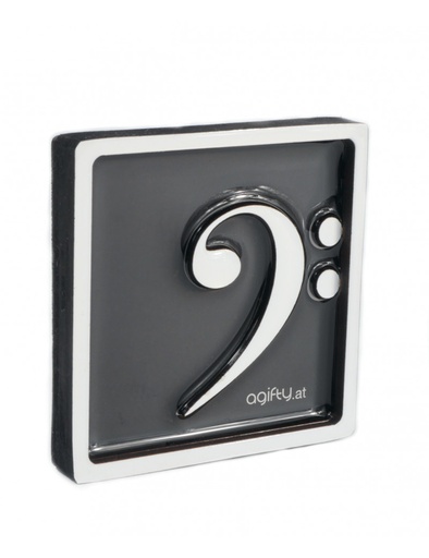 [513001] Magnet Bassschlüssel weiß - Framed