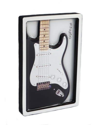 [513059] Magnet E-Gitarre schwarz/weiß - Framed