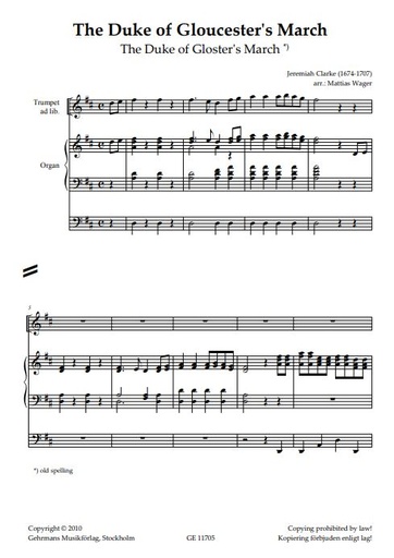 [513071] The Duke of Gloucester's March (D-Dur)