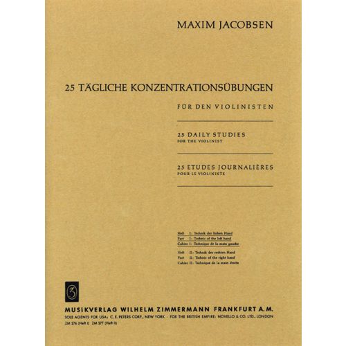 [513177] 25 tägliche Konzentrationsübungen für den Violonisten Band 1
