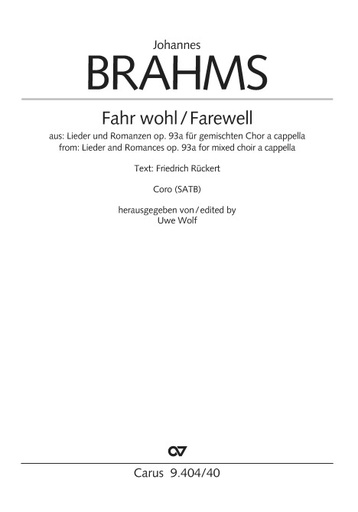 [513582] Fahr wohl / Farewell op. 93a/4