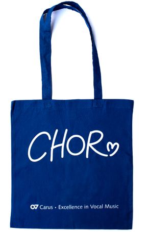 [513675] Baumwolltasche Blau Chor mit Herz
