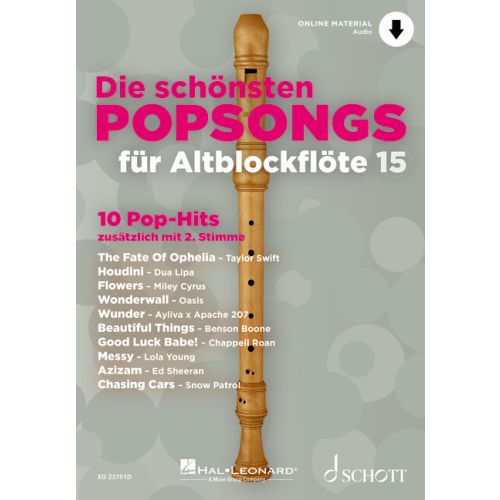 [514199] Die schönsten Popsongs für Altblockflöte 15