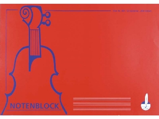 [186993] Notenblock A4 Querfomat 12 linig