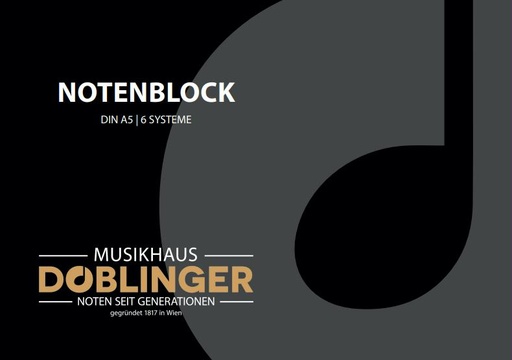 [224245] Notenblock A5 Quer 6 Systeme