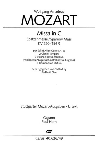 [103465] Missa in C KV 220 (Spatzenmesse)